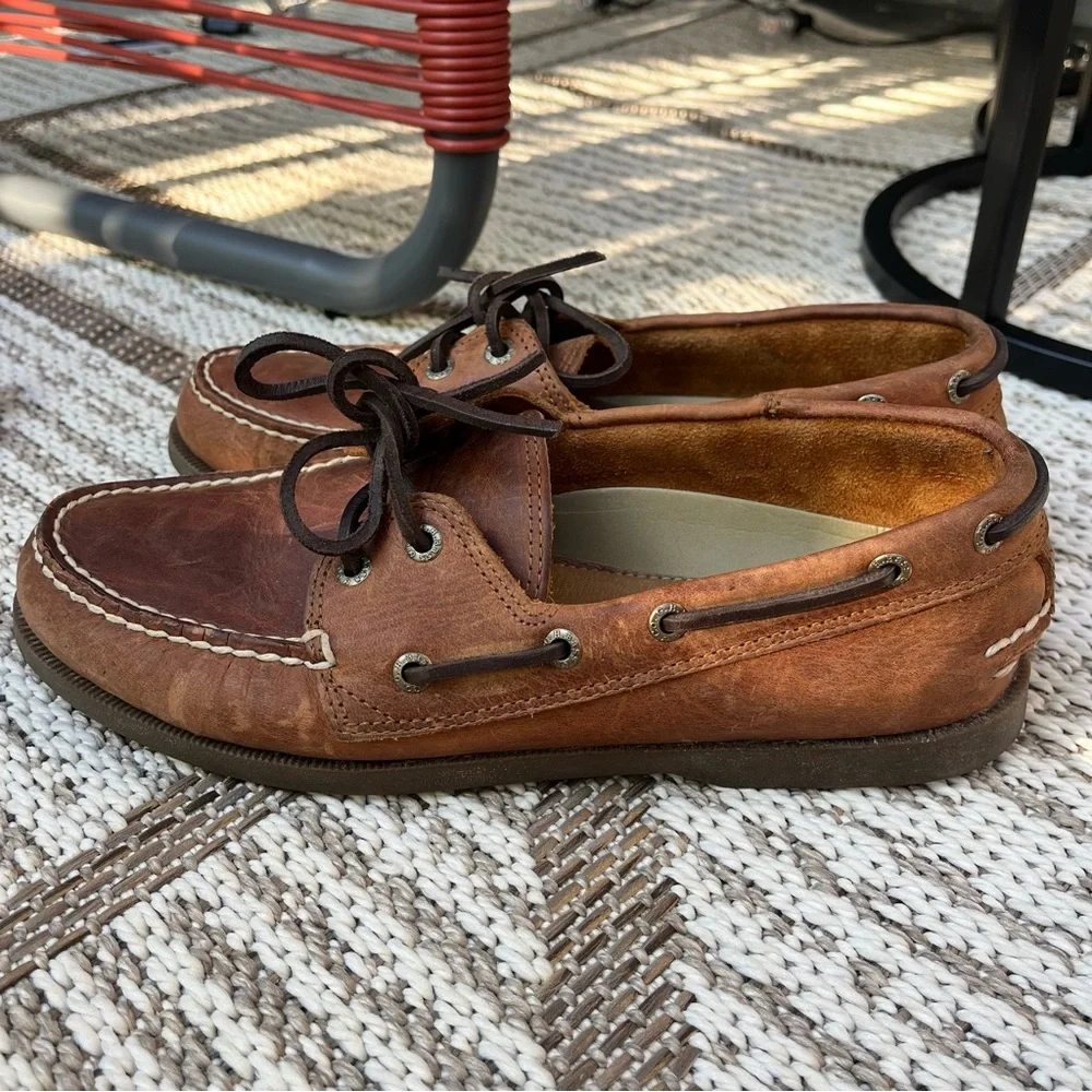 G.H. Bass Boat Shoes Hampton Core 2 Brown Leather Men’s Size 8.5 Summer Preppy